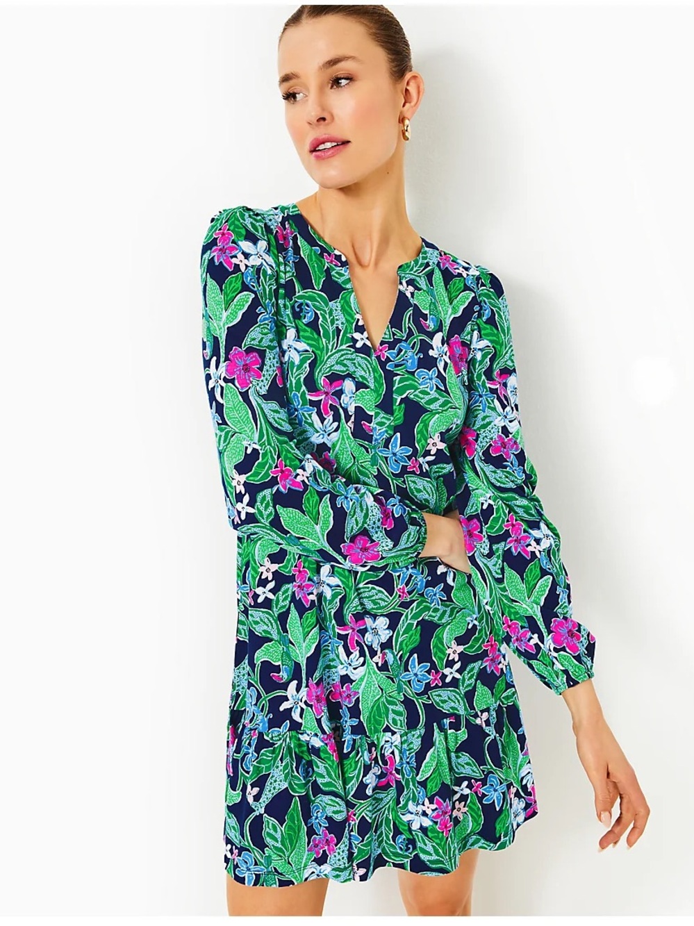 Lilly Pulitzer Alyssa Dress Womens XS Multi Untamed Floral Cotton